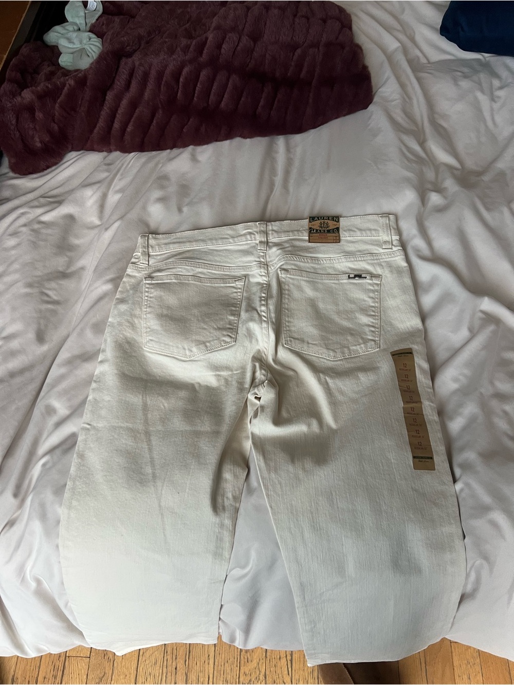 Ralph Lauren Women's Cream Straight-Leg Jeans